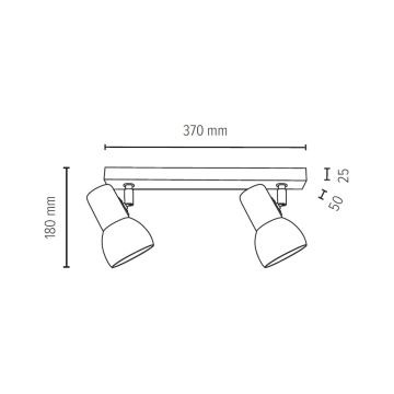 Spotlight SVENDA 2xE27/60W/230V - FSC-certificeret