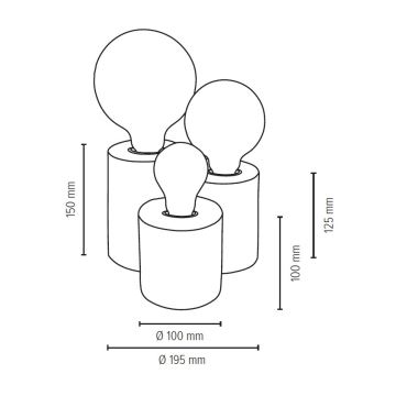 Bordlampe VINCENT 3xE27/15W/230V bøgetræ - FSC-certificeret