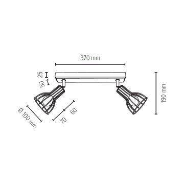 Spotlampe MEGAN 2xE14/40W/230V bøgetræ - FSC-certificeret