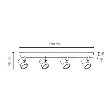 LED spotlight VENLA 4xGU10/5W/230V - FSC-certificeret