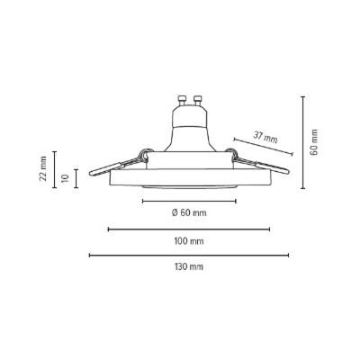 LED indbygningslampe VITAR 1xGU10/5W/230V CRI 90 beton – FSC certificeret