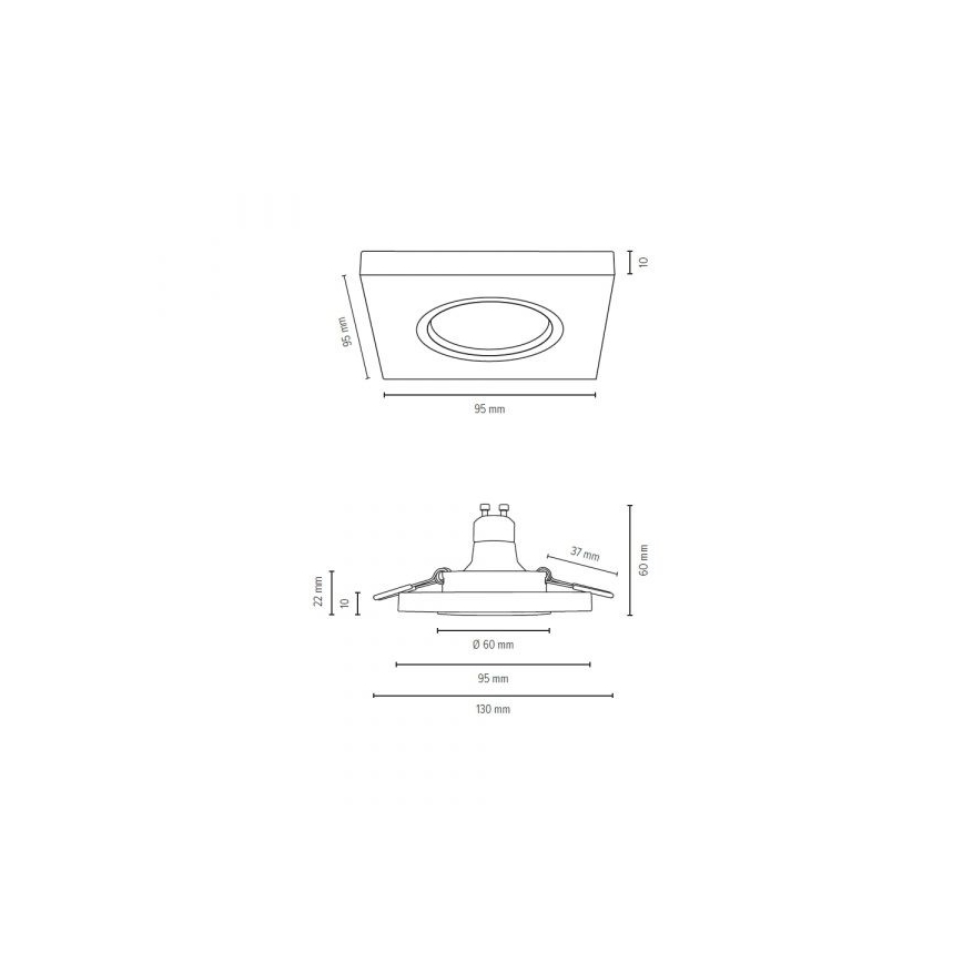 LED indbygningslampe VITAR 1xGU10/5W/230V CRI 90 eg – FSC certificeret