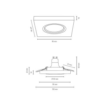 SÆT 3x LED indbygningslampe VITAR 1xGU10/5W/230V CRI 90 eg – FSC certificeret