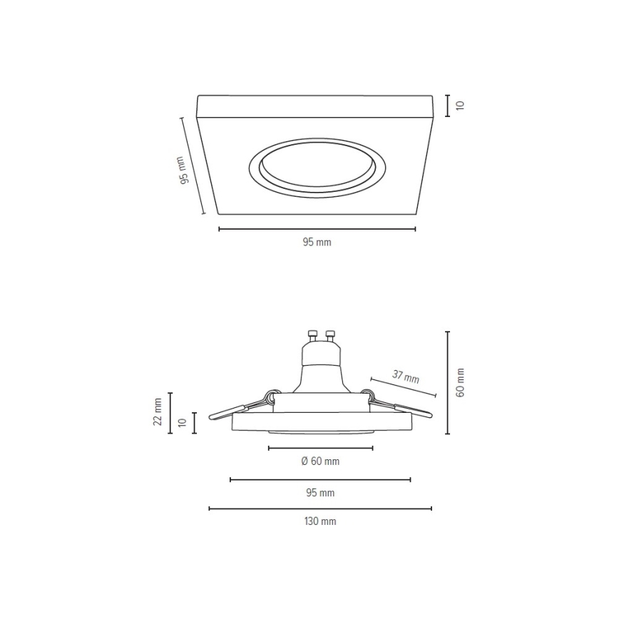 SÆT 3x LED indbygningslampe VITAR 1xGU10/5W/230V CRI 90 eg – FSC certificeret