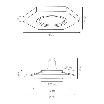 LED indbygningslampe VITAR 1xGU10/5W/230V CRI 90 bøg – FSC certificeret