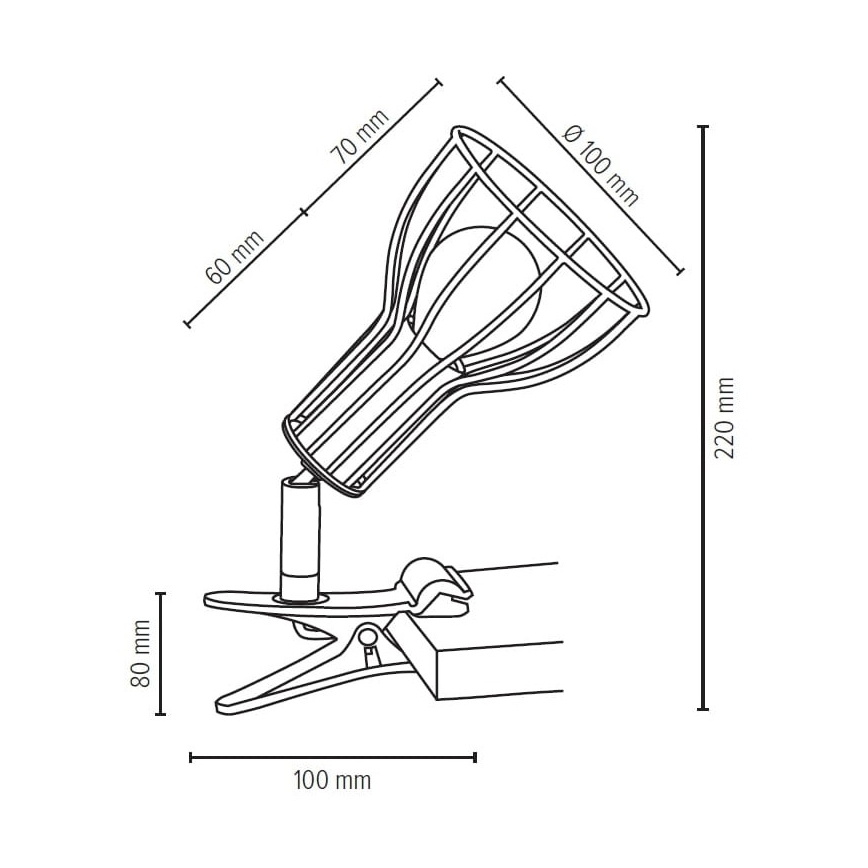 Lampe med clip MEGAN 1xE14/40W/230V - FSC-certificeret