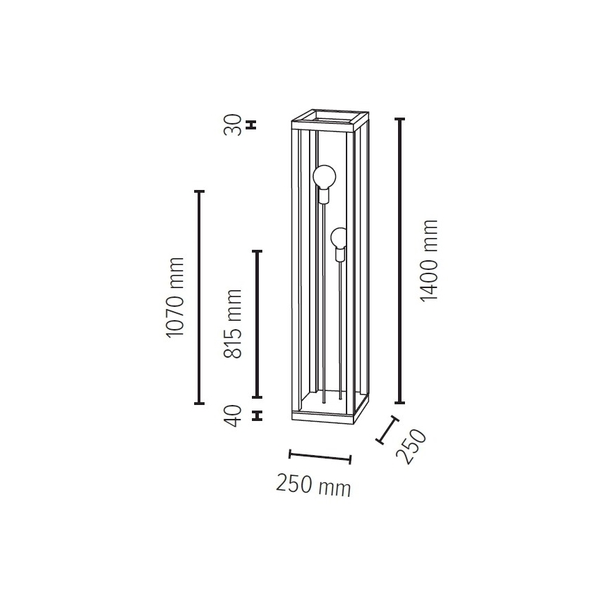 Gulvlampe KAGO 2xE27/60W/230V mat eg - FSC-certificeret