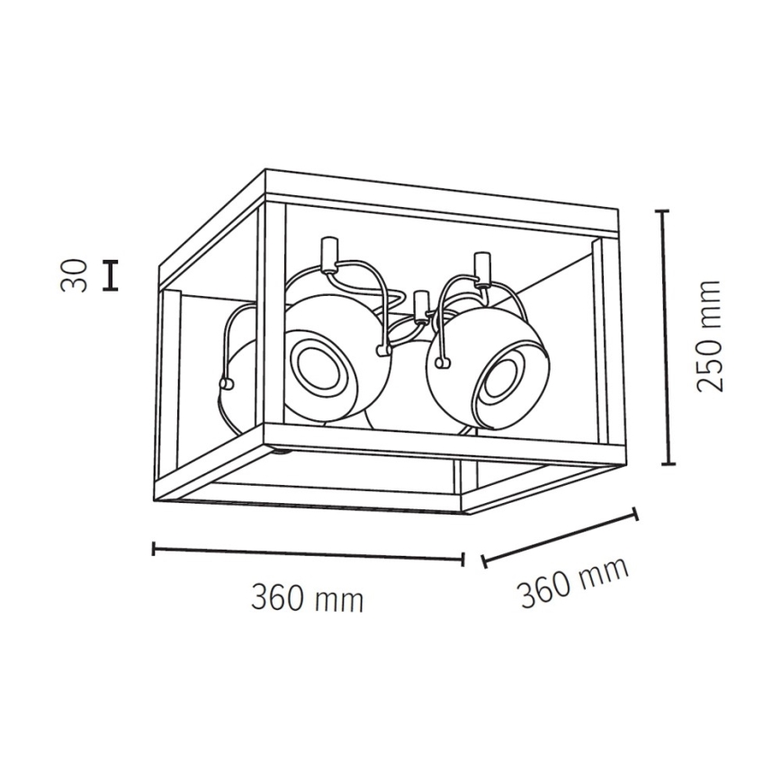 LED loftlampe ROY 4xGU10/5W/230V mat eg - FSC-certificeret