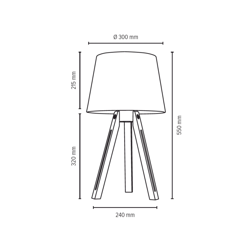 Bordlampe TRIPOD 1xE27/40W/230V - FSC-certificeret