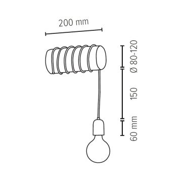 Væglampe TRABO 1xE27/25W/230V - FSC-certificeret