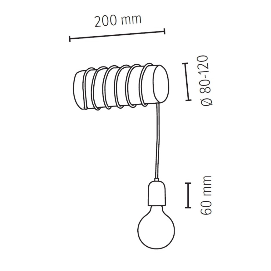 Væglampe TRABO 1xE27/60W/230V - FSC-certificeret