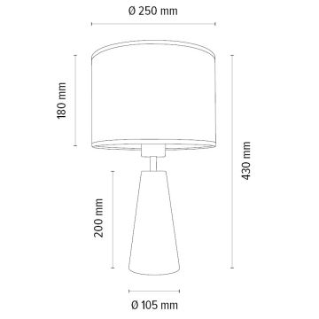 Bordlampe MERCEDES 1xE27/40W/230V diameter 43 cm cremefarvet/eg – FSC certificeret