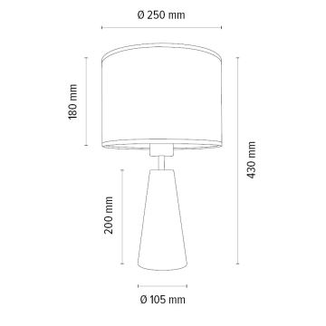 Bordlampe MERCEDES 1xE27/40W/230V diameter 43 cm hvid/eg – FSC certificeret