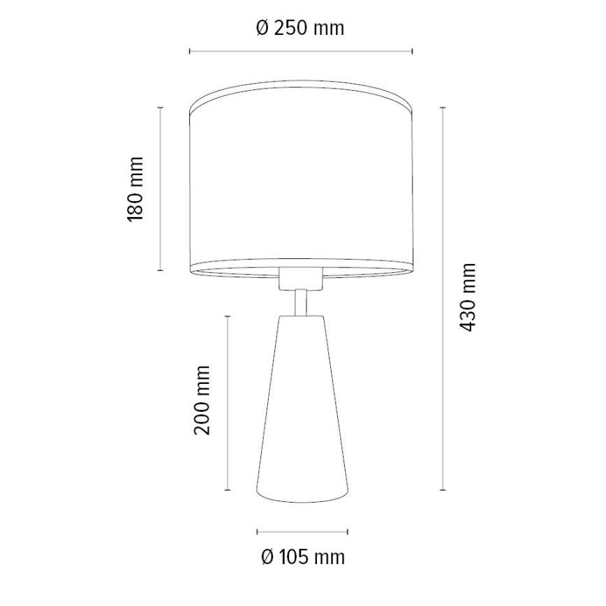 Bordlampe MERCEDES 1xE27/40W/230V diameter 43 cm hvid/eg – FSC certificeret