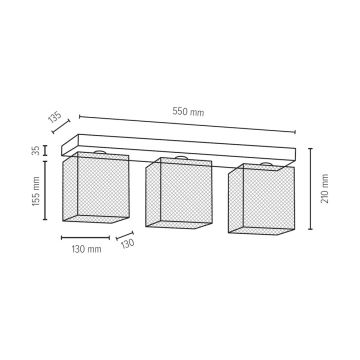 Loftlampe GITTAN 3xE27/25W/230V - FSC-certificeret