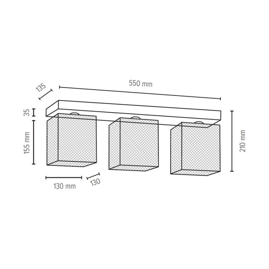 Loftlampe GITTAN 3xE27/25W/230V - FSC-certificeret