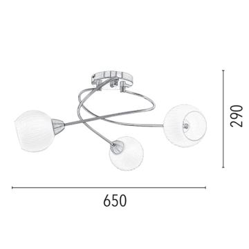 Loftlampe PAVIA 3xE27/60W/230V - FSC-certificeret