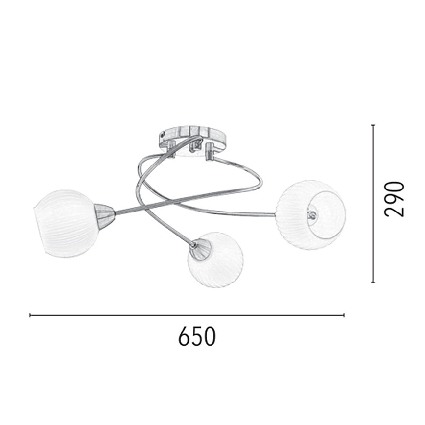 Loftlampe PAVIA 3xE27/60W/230V - FSC-certificeret