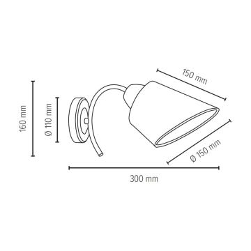 Væglampe METTE 1xE27/40W/230V - FSC-certificeret