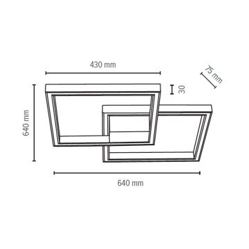 LED loftlampe RAMME LED/48W/230V mat eg - FSC-certificeret