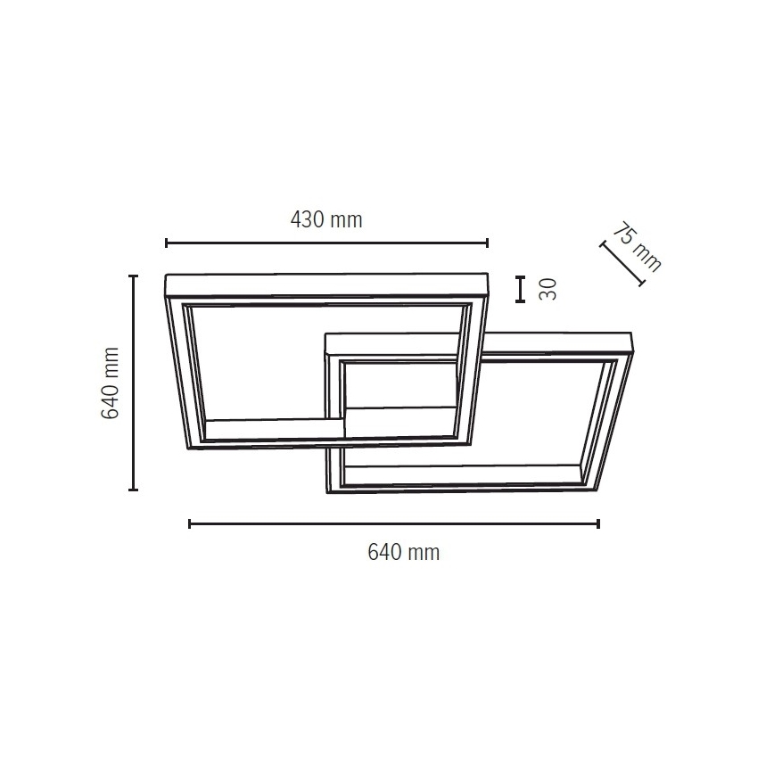 LED loftlampe RAMME LED/48W/230V mat eg - FSC-certificeret