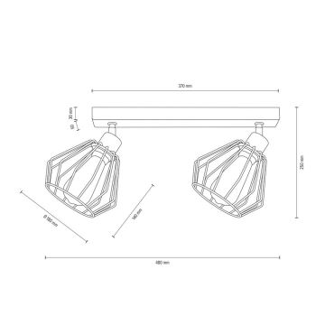 Loftspot VENTI 2xE27/15W/230V fyrretræ - FSC-certificeret