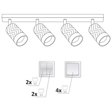 Spotlampe ARRAS 4xGU10/10W/230V hvid