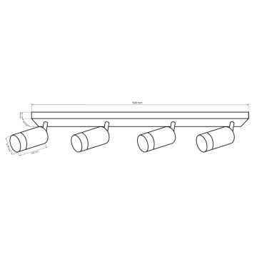 Spotlampe ARRAS 4xGU10/10W/230V sort