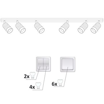 Spotlampe ARRAS 6xGU10/10W/230V hvid