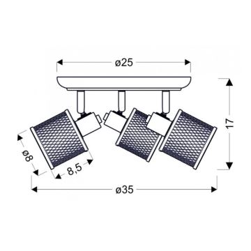 Spotlampe CANABERA 3xE14/40W/230V