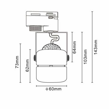 Spotlampe i skinnesystem PRAHA 3xGU10/10W/230V sort