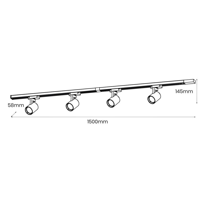 Spotlampe i skinnesystem VOLF 4xGU10/10W/230V guldfarvet/sort