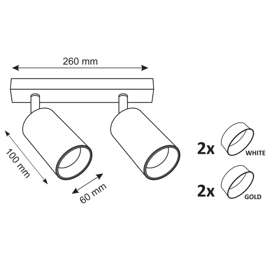 Spotlampe MARIBEL 2xGU10/10W/230V hvid