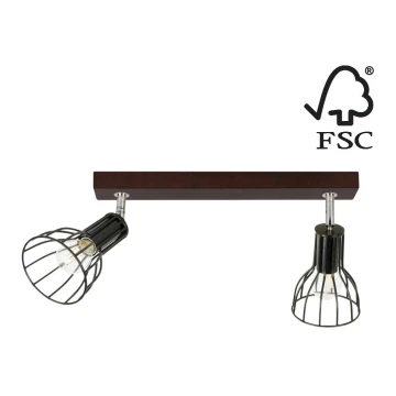 Spotlampe MEGAN 2xE14/40W/230V bøgetræ - FSC-certificeret