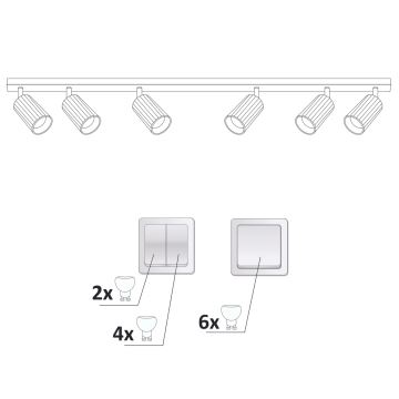 Spotlampe NICEA 6xGU10/10W/230V hvid