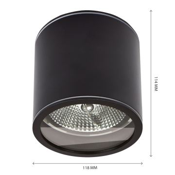 Spotlampe til badeværelse CHLOE AR111 1xGU10/15W/230V IP44 rund sort