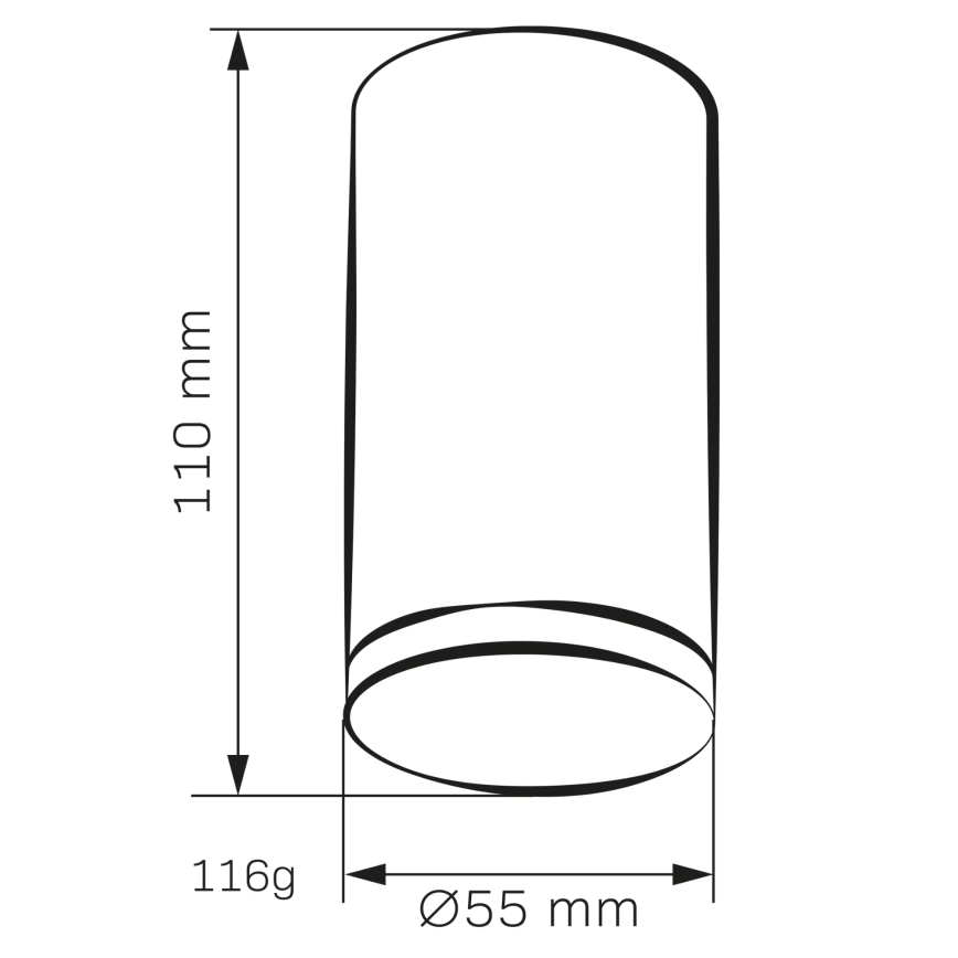 Spotlampe til badeværelse TURYN 1xGU10/10W/230V IP44 sort