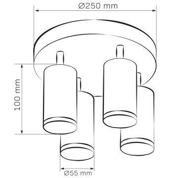 Spotlampe til badeværelse TURYN 4xGU10/10W/230V IP44 hvid