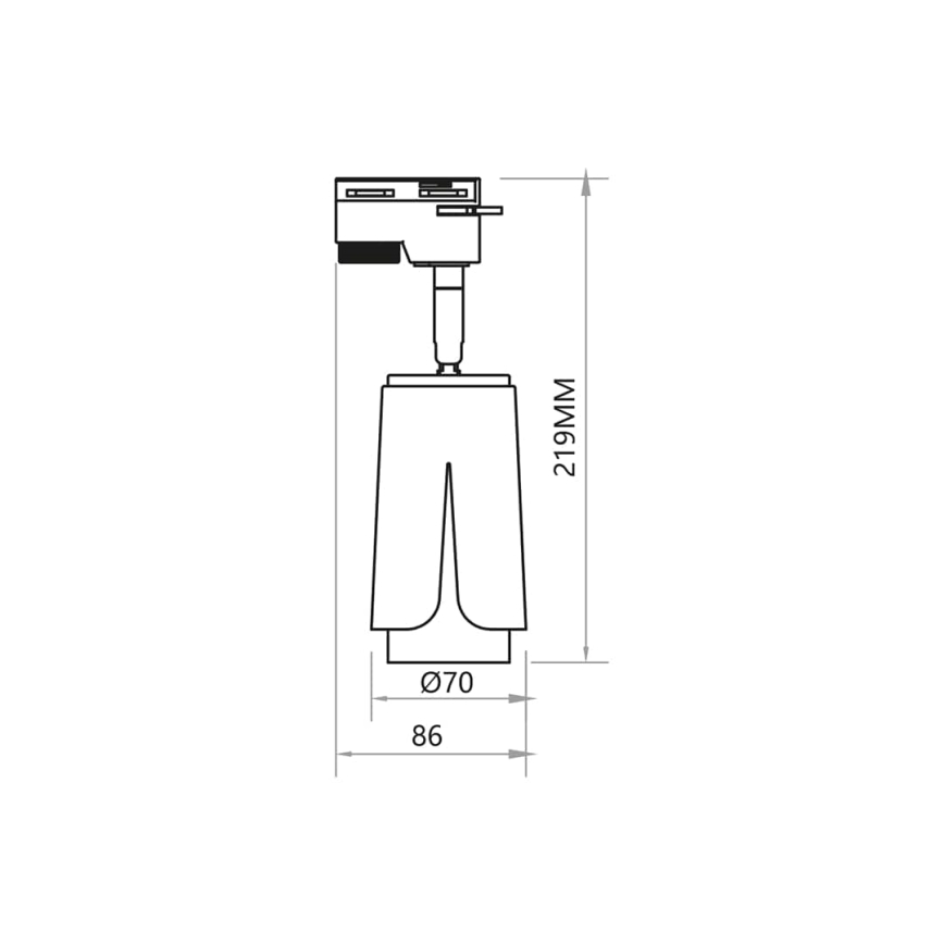 Spotlampe til skinnesystem BLOMST 1xGU10/8W/230V sort