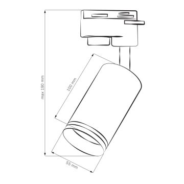 Spotlampe til skinnesystem PARIS 1xGU10/10W/230V hvid