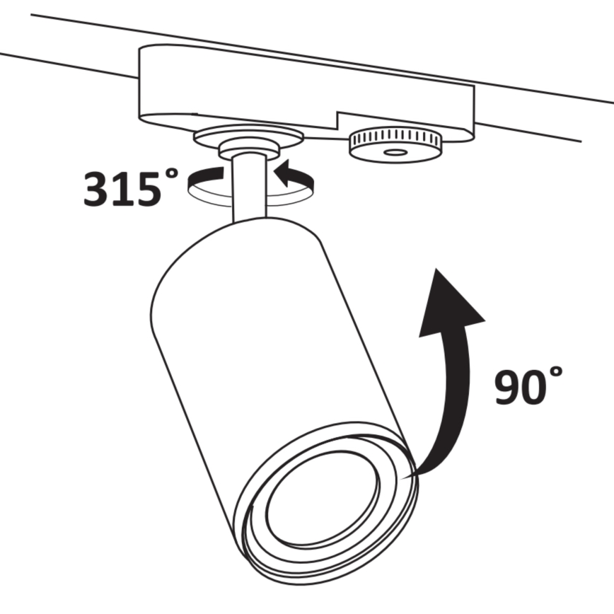 Spotlampe til skinnesystem PARIS 1xGU10/10W/230V sort