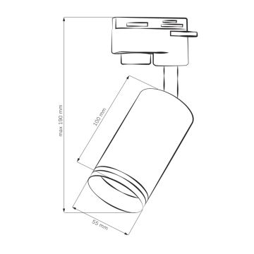 Spotlampe til skinnesystem PARIS 1xGU10/10W/230V sort