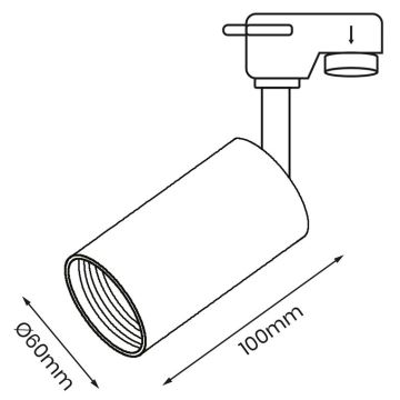 Spotlampe til skinnesystem PIPE 1xGU10/25W/230V sort