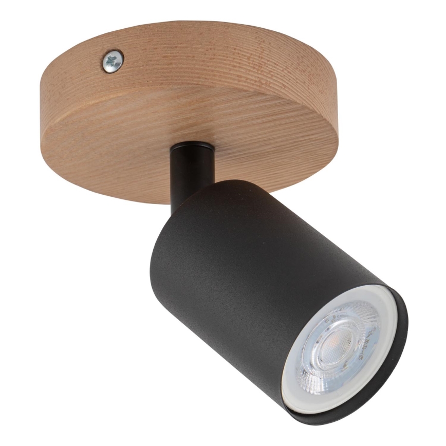 Spotlampe TOP WOOD 1xGU10/10W/230V sort/træ