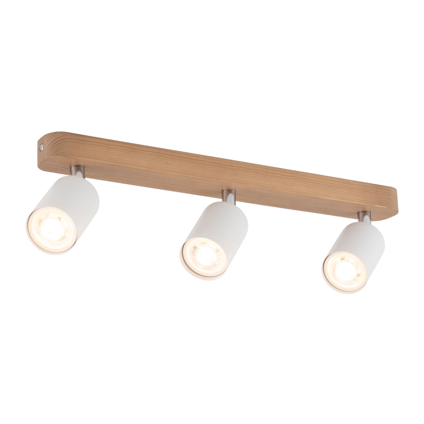 Spotlampe TOP WOOD 3xGU10/10W/230V hvid/træ