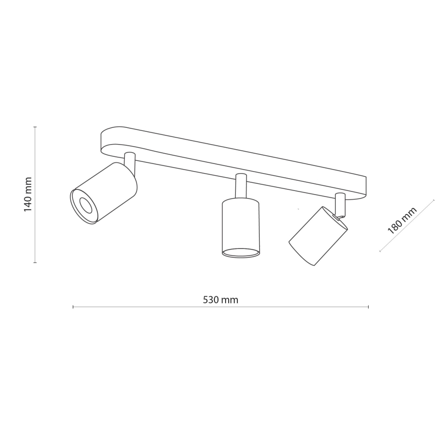 Spotlampe TOP WOOD 3xGU10/10W/230V hvid/træ