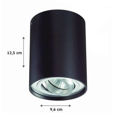 Spotlampe TUBA 1xGU10/50W/230V sort