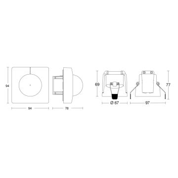 Steinel 079673 - Bevægelsessensor IS 345 COM1 230V hvid