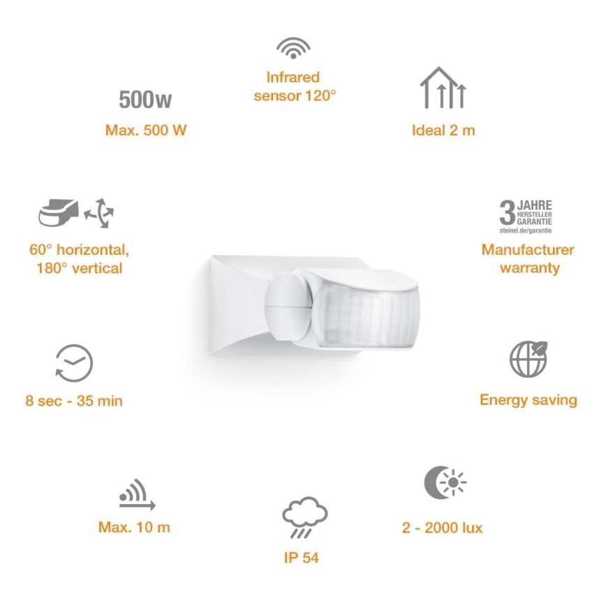 STEINEL 600310 -Infrarød sensor IS-1 hvid IP54