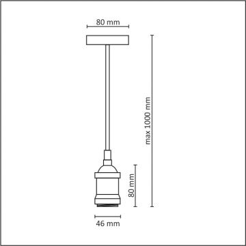 Strømkabel 1xE27/20W/230V gylden